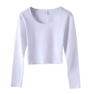 Longsleeves | Damen Cropped V-Neck Longsleeve Pullover Mit Frilldetails Am Saum Bekleidung Damen